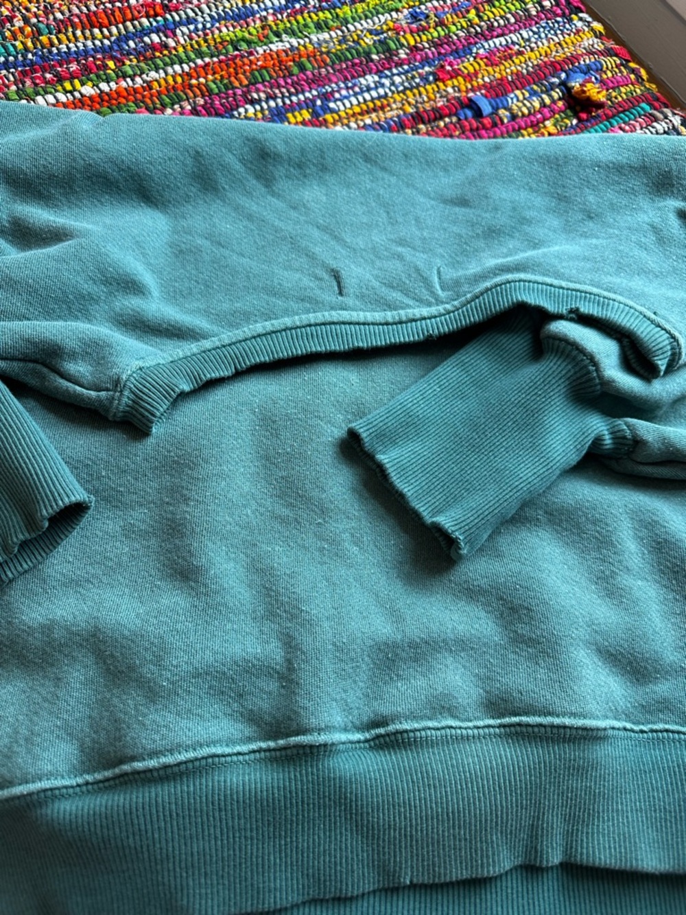 Dark Green Camden Oversized Sweatshirt petite sleeves - Picture 5 of 9